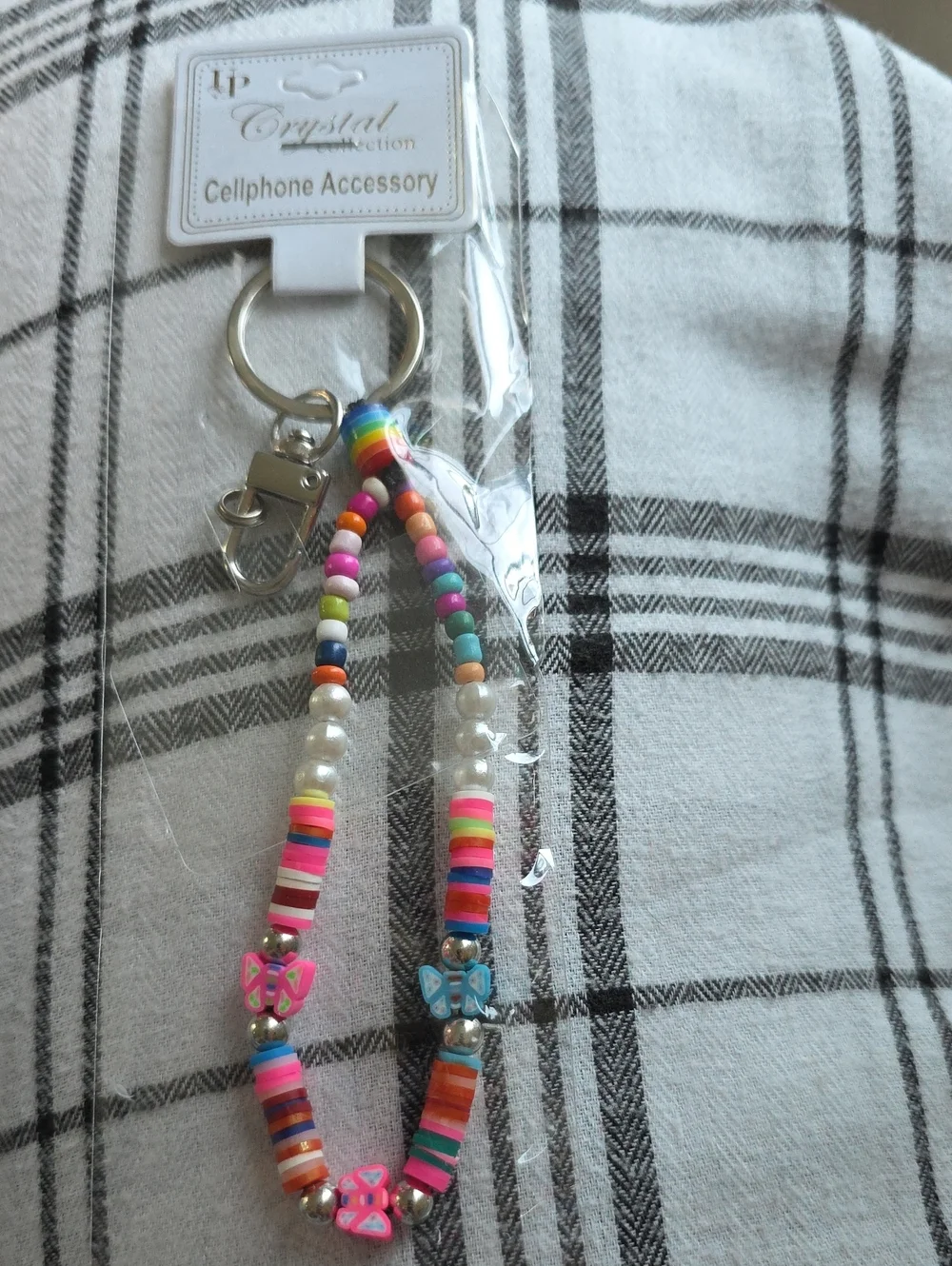 Rainbow Beaded Keychain - Multicolor